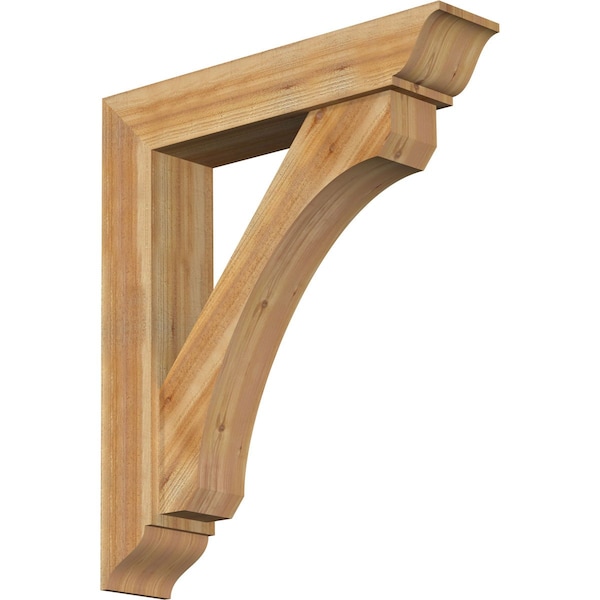 Ekena Millwork Legacy Traditional Rough Sawn Bracket w/ Offset Brace, Western Red Cedar, 8"W x 38"D x 44"H BKT0806X38X44LEC01RWR - main